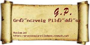 Grünczveig Piládész névjegykártya